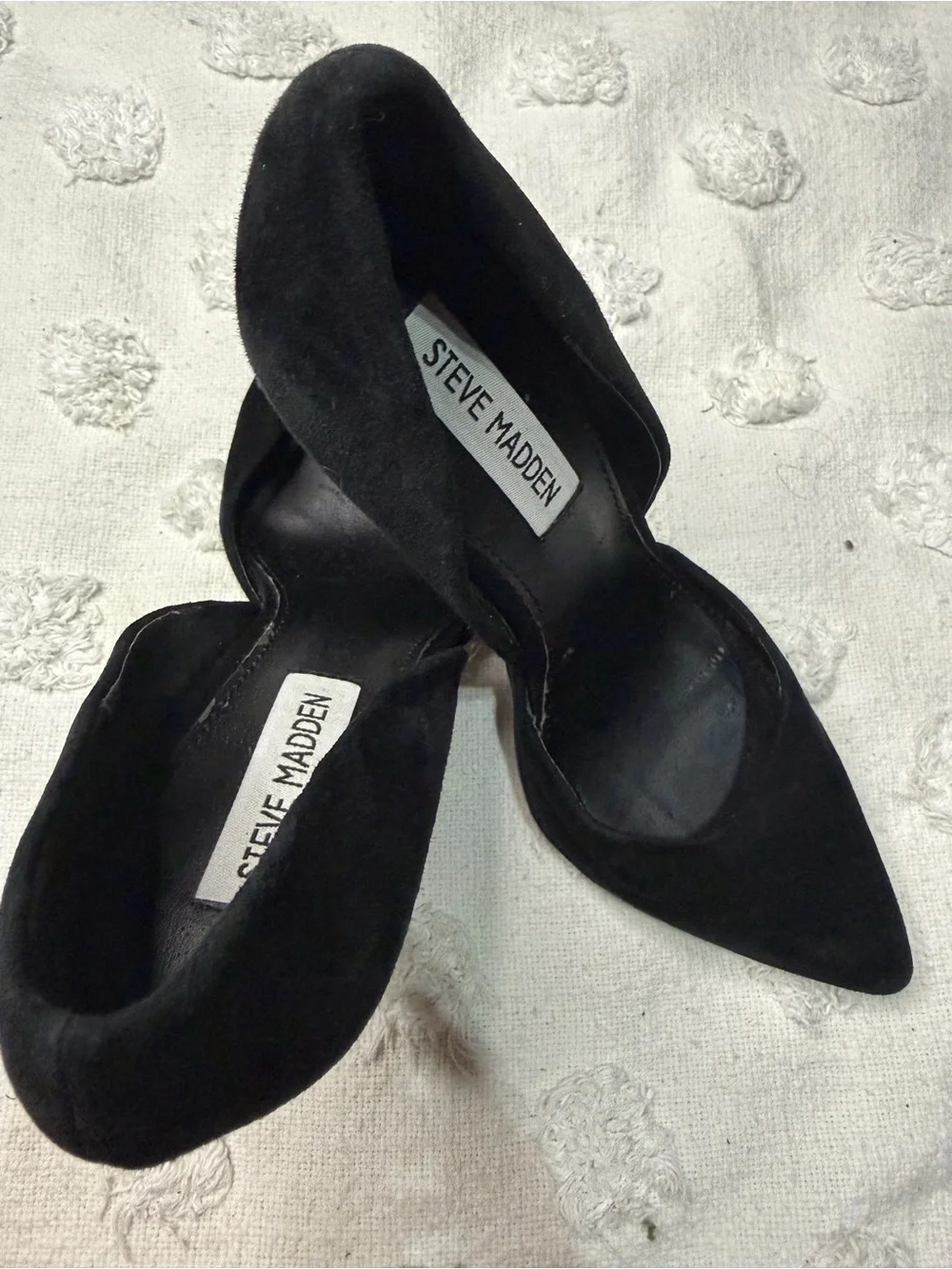 Steve Madden Black Suede Pointed-Toe Stiletto Pumps
